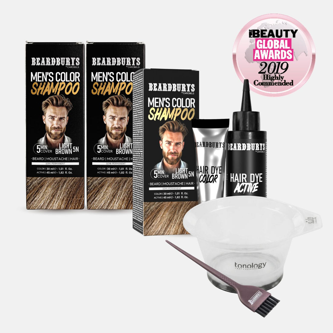 Pack Champú color para hombre 5N Castaño Claro + regalo | Pelo, Barba y Bigote