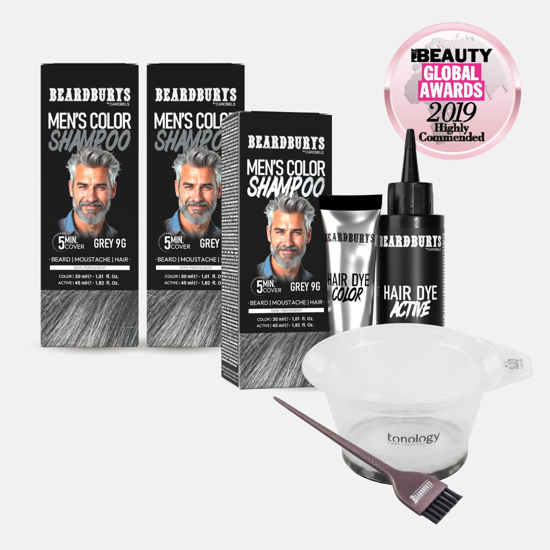 Pack Champú color para hombre 9G Gris + regalo | Pelo, Barba y Bigote