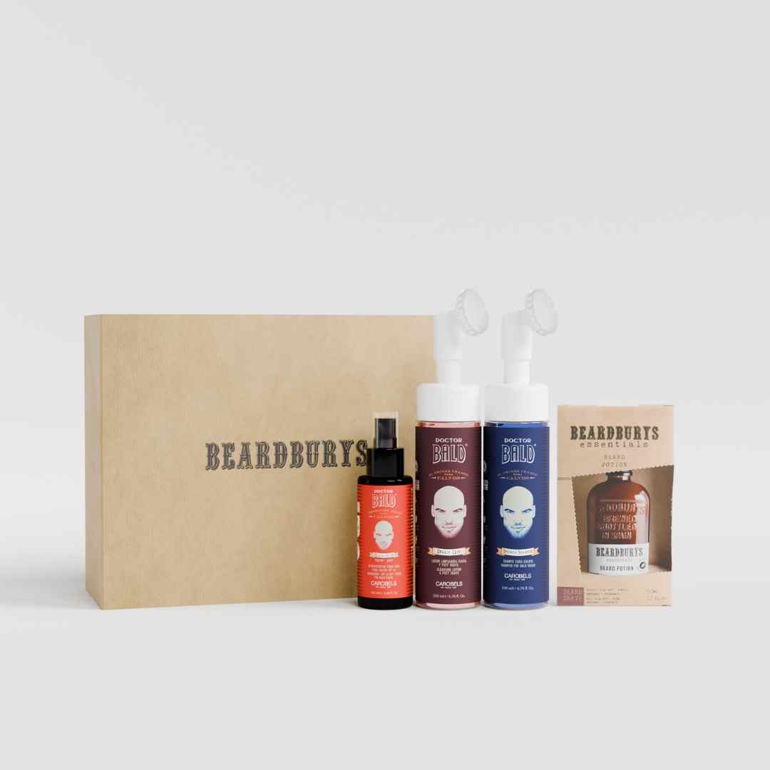 Rutina "Premium" para el cuidado de la Calva y la Barba Doctor bald y Beardburys Essentials