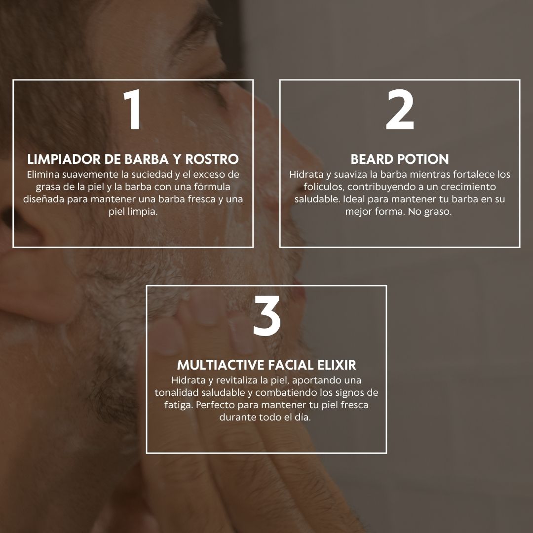 Champú especial para la limpieza de la barba y el rostro masculino Beardburys Essentials, calma picor e irritación, sin brillos ni grasa