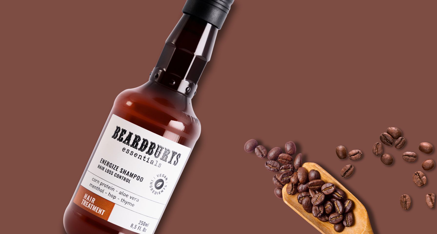 Champú anticaída para hombres con cafeína 