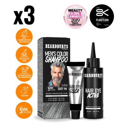 Champú color para hombre 9G Gris | Pelo, Barba y Bigote