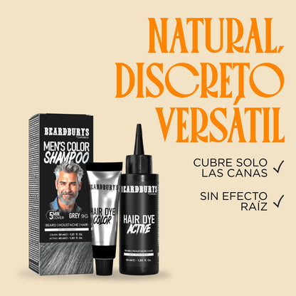 Champú color para hombre 9G Gris | Pelo, Barba y Bigote