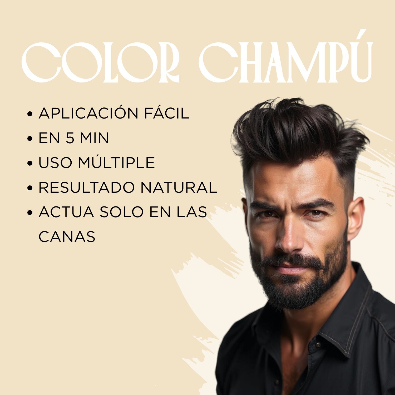 Champú color para hombre 2N Negro | Pelo, Barba y Bigote