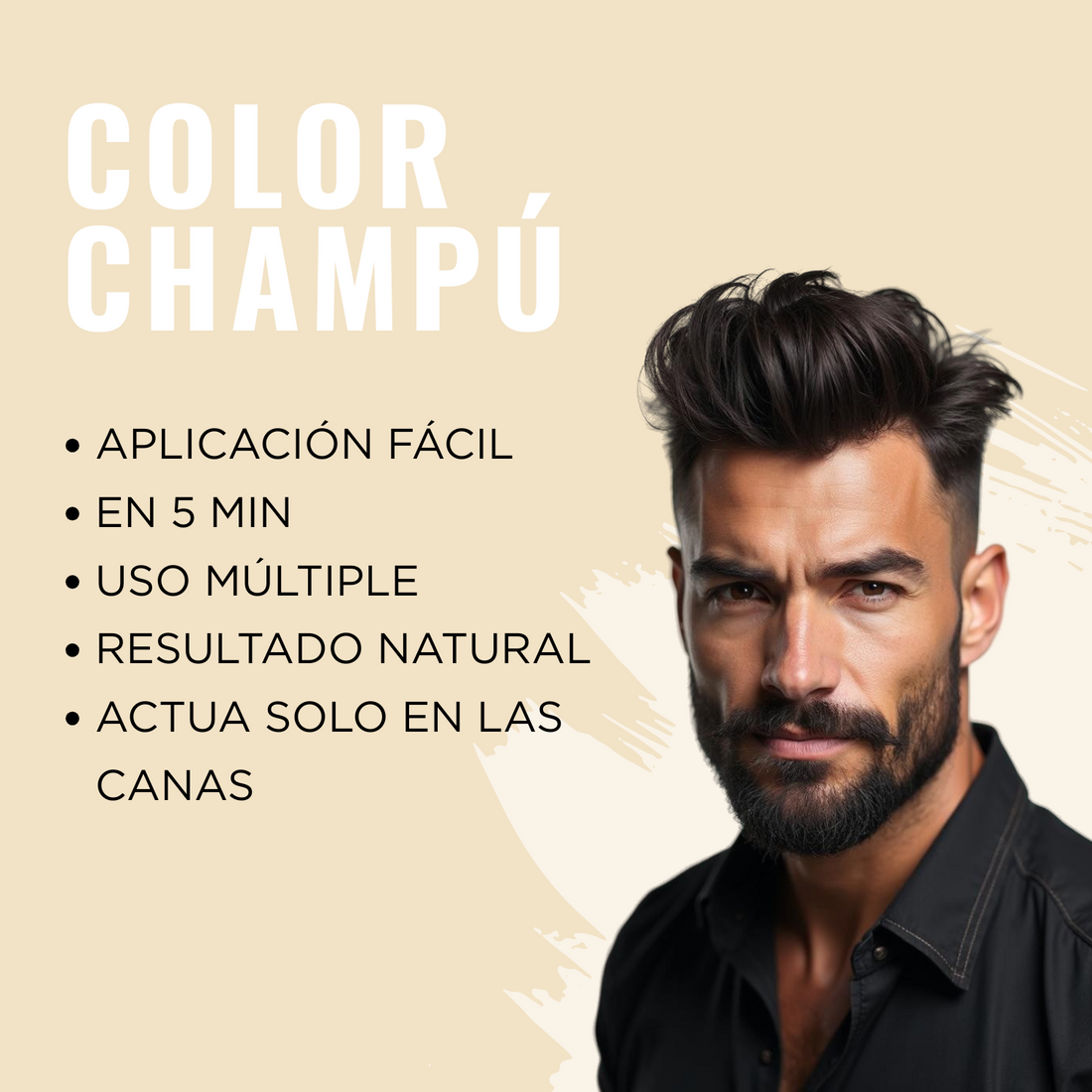 Champú color para hombre 2N Negro | Pelo, Barba y Bigote