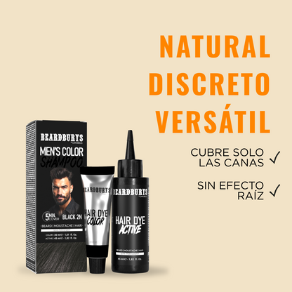 Champú color para hombre 2N Negro | Pelo, Barba y Bigote