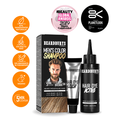 Champú color para hombre 5N Castaño Claro | Pelo, Barba y Bigote