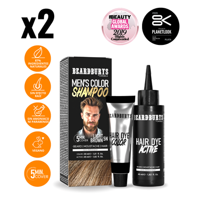 Champú color para hombre 5N Castaño Claro | Pelo, Barba y Bigote