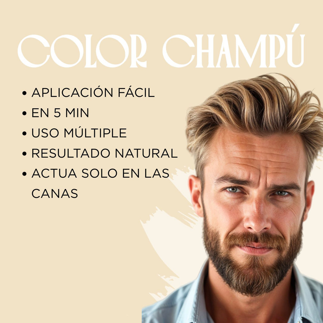 Champú color para hombre 5N Castaño Claro | Pelo, Barba y Bigote