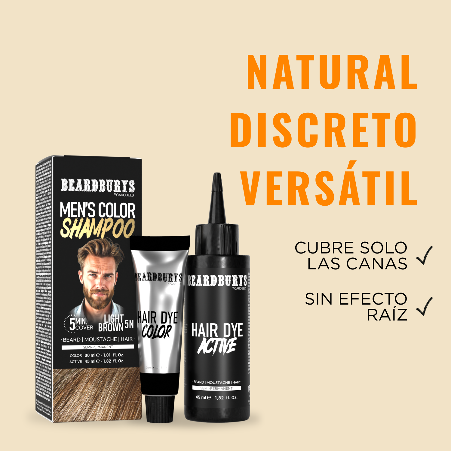 Champú color para hombre 5N Castaño Claro | Pelo, Barba y Bigote