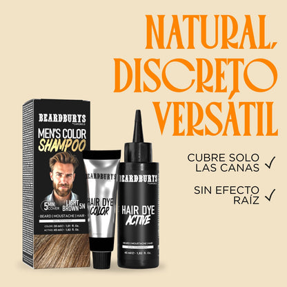 Champú color para hombre 5N Castaño Claro | Pelo, Barba y Bigote