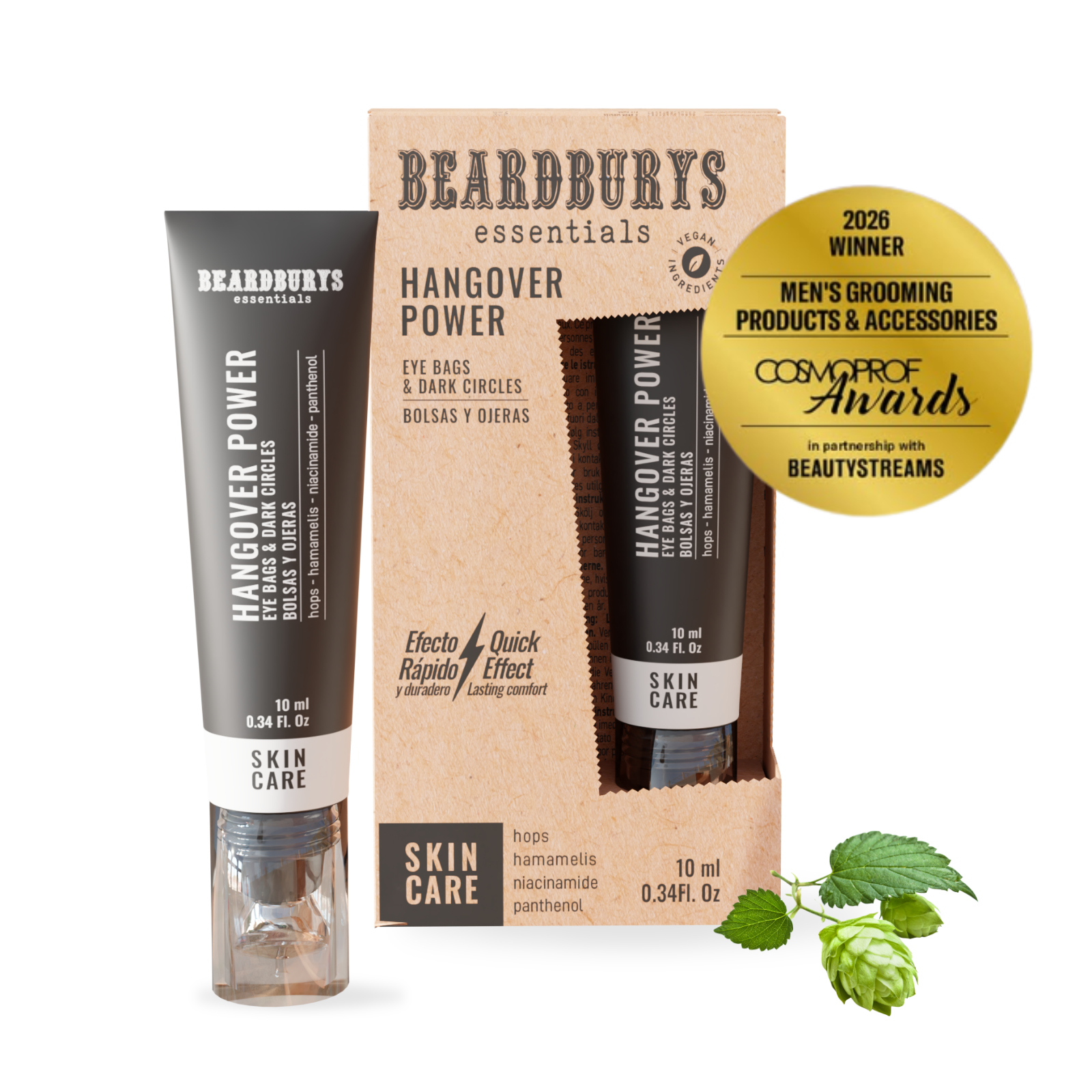 Contorno de Ojos para Hombres Hangover Power | Anti-Ojeras Beardburys Essentials