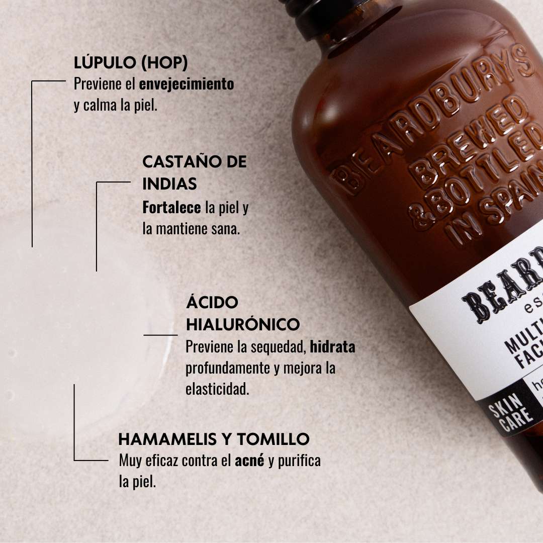 Crema Hidratante Facial para Hombre Multiactive Beardburys Essentials