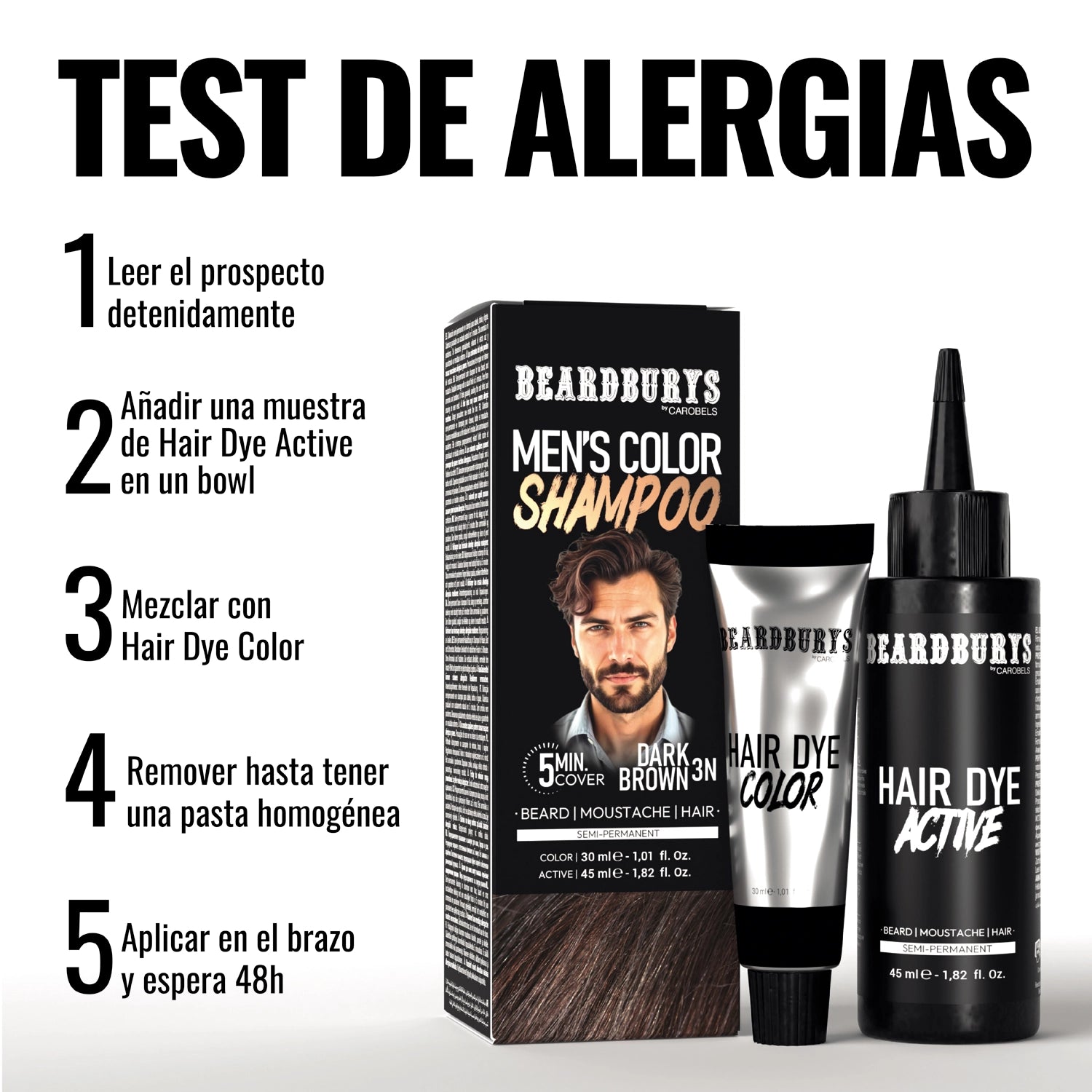 Champú color para hombre 2N Negro | Pelo, Barba y Bigote